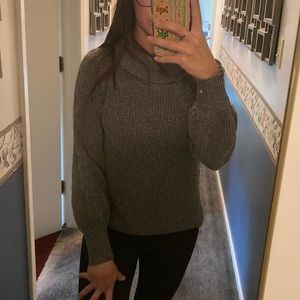 Low Scoop Turtleneck Knit Sweater